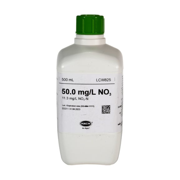 Patrón de nitrato 50 mg/L NO₃ (11,3 mg/L NO₃-N), 500 mL