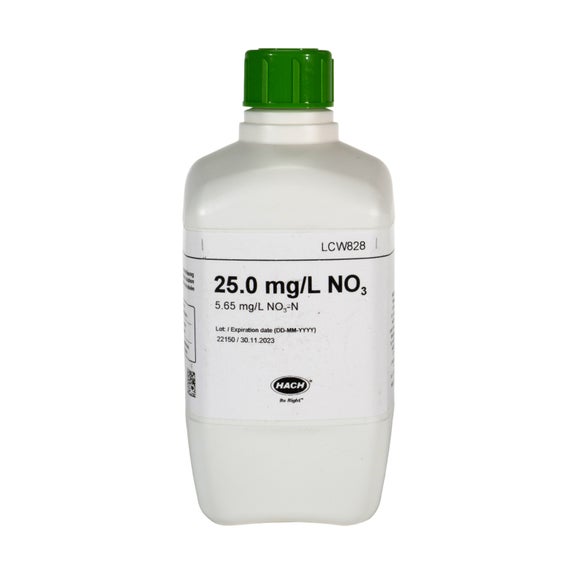 Patrón de nitrato 25 mg/L NO₃ (5,65 mg/L NO₃-N), 500 mL