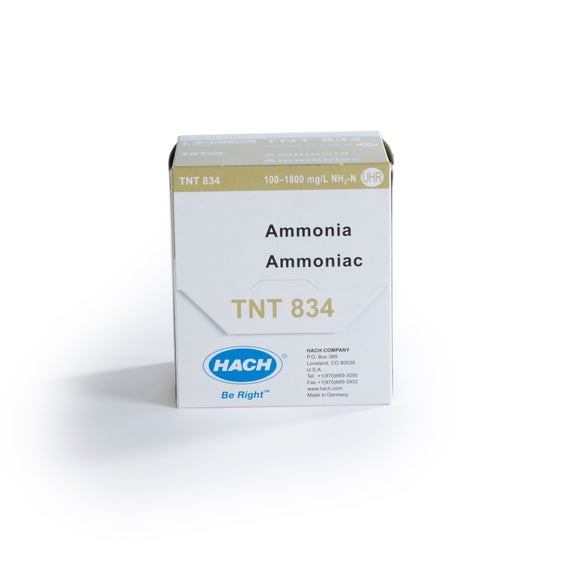 Pruebas en cubeta TNTplus para amoníaco, UHR+ (100 - 1800 mg/L NH₃-N), 25 pruebas